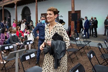 La presidenta de Navarra, la socialista María Chivite, el pasado fin de semana en La Palma.