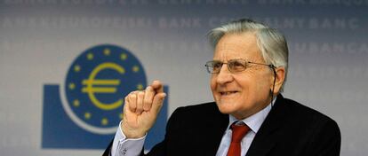 Jean-Claude Trichet, presidente del Banco Central Europeo, durante la rueda de prensa mensual celebrada en el cuartel general de Frankfurt.