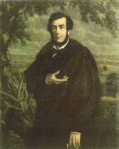 Retrato de Esteban Echeverría realizado por Ernest Charton en 1874.