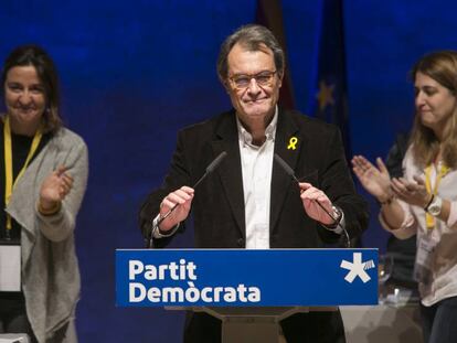 Artur Mas, al gener, en el seu comiat com a president del PDeCAT.