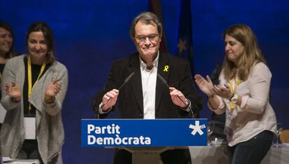 Artur Mas, al gener, en el seu comiat com a president del PDeCAT.