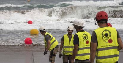 Instalación del cable Marea, de Telxius, en marzo de 2020.