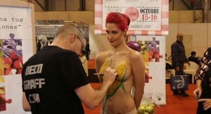 Tweet enviado por Cinco al Día sobre su actividad de promoción en la feria internacional Fruit Attraction.