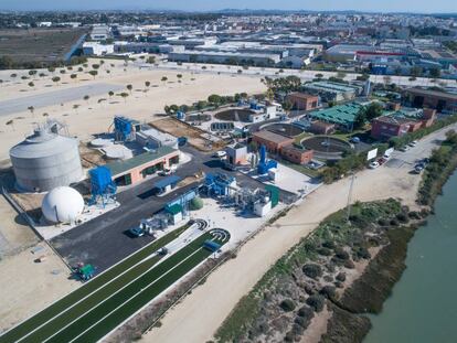 Depuradora de Chiclana, donde se puede llegar a producir biometano para mover un centenar de vehículos al día.