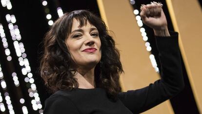 Asia Argento, durante la clausura del festival de Cannes. 