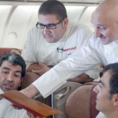 Paco Roncero, Ramón Freixa,  Toño Pérez y Dani García. Los cuatro cocineros contratados por Iberia para renovar su carta