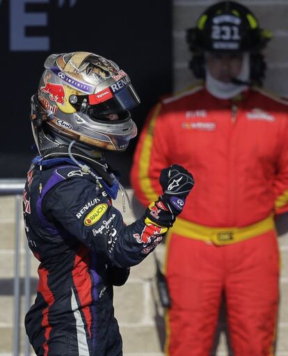 Vettel celebra la victoria en el circuito de Las Américas