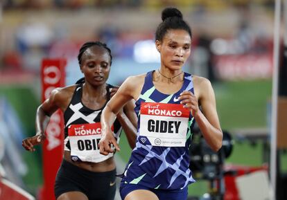 Letesenbet Gidey, en la Diamond League de Mónaco, en 2020.