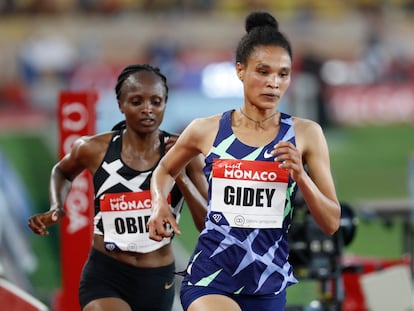 Letesenbet Gidey, en la Diamond League de Mónaco, en 2020.