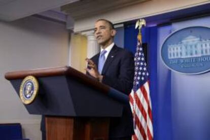 El presidente de Estados Unidos, Barack Obama, en una rueda de prensa convocada en la Casa Blanca, en Washington, EE.UU. el pasado 29 de octubre.