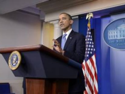 El presidente de Estados Unidos, Barack Obama, en una rueda de prensa convocada en la Casa Blanca, en Washington, EE.UU. el pasado 29 de octubre.