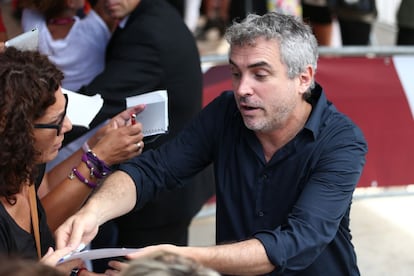 El director mexicano Alfonso Cuarón, realizador de la película 'Gravity', en el Palazzo del Casinò de Venecia.