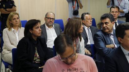 Algunos de los procesado en el caso Nóos, el día de la presentación de las conclusiones del juicio.