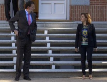 El presidente del Gobierno y la Vicepresidenta, en La Moncloa.