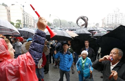 Protesta en Bilbao para reclamar pensiones públicas.