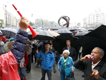 Protesta en Bilbao para reclamar pensiones públicas.