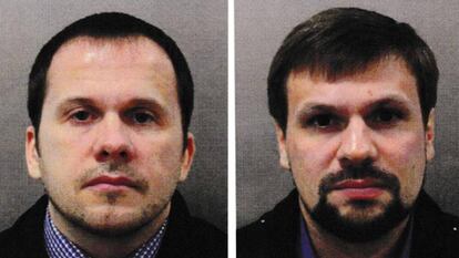 Los dos ciudadanos rusos acusados del intento de asesinato del exespía Serguei Skripal y su hija Yulia en Salisbury.