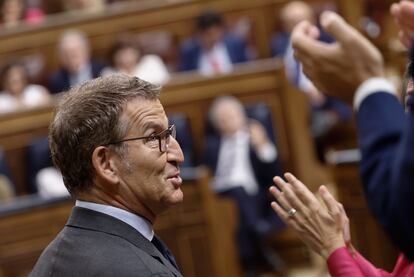 Núñez Feijóo, este miércoles en la segunda jornada del debate de su investidura en el Congreso.