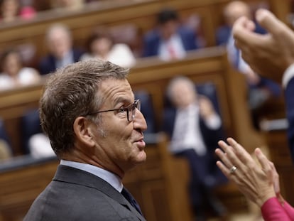 Núñez Feijóo, este miércoles en la segunda jornada del debate de su investidura en el Congreso.