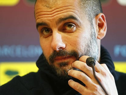 Guardiola, en la rueda de prensa.