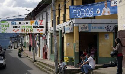 Una calle de Icononzo, en el departamento de Tolima, durante las pasadas elecciones presidenciales.