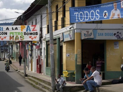 Una calle de Icononzo, en el departamento de Tolima, durante las pasadas elecciones presidenciales.