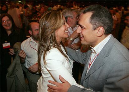 Trinidad Jiménez y Rafael Simancas, en el 10º congreso de la Federación Socialista Madrileña.