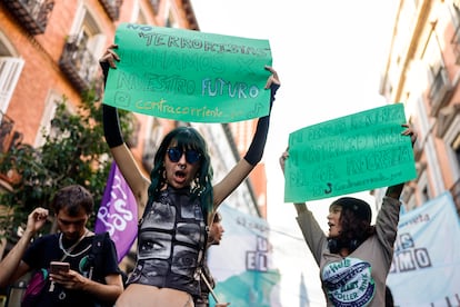 Manifestación para exigir medidas contra el cambio climático en Madrid.