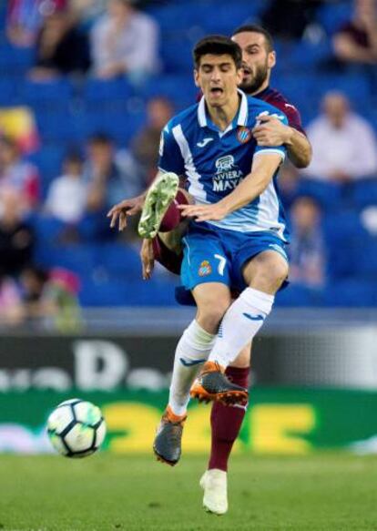 Gerard Moreno, delantero del Espanyol, durante el partido contra el Eibar.