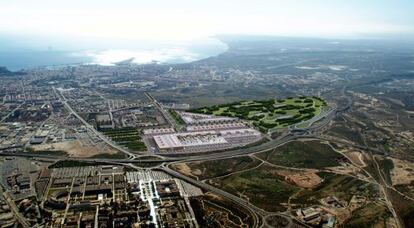 Simulaci&oacute;n de las instalaciones de Ikea en las lagunas de Rabassa en Alicante.