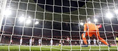 Partido de LaLiga disputado en el estadio de San Mamés por el Athletic de Bilbao y el Valladolid, en febrero de 2018. 