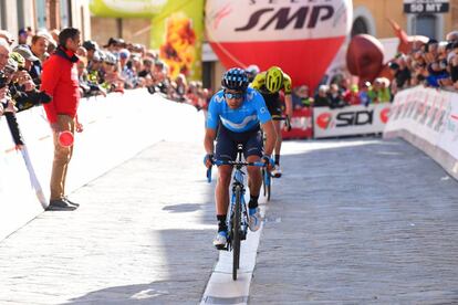 Mikel Landa, del Movistar, recientemente en la 'Settimana Coppi e Bartali'.