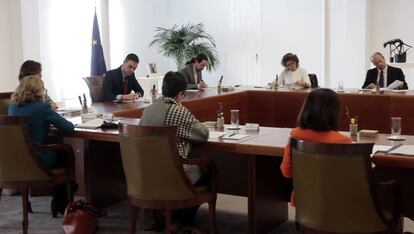 Consejo de Ministros en el Palacio de la Monclo a en Madrid, el pasado sábado. 