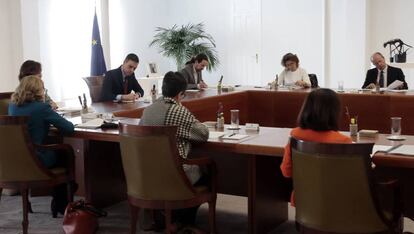 Consejo de Ministros en el Palacio de la Monclo a en Madrid, el pasado sábado.