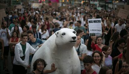 La manifestació de Barcelona, a Passeig de Gràcia.