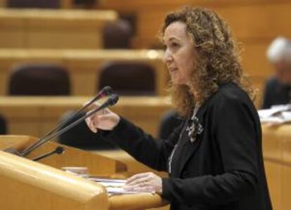 En la imagen, la senadora de ERC Ester Capella, durante su intervención.