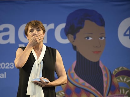 Blanca Portillo, emocionada en la entrega del premio del Festival de Almagro.
