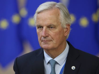 Michel Barnier, jefe negociador de la Comisión Europea, este jueves en el Parlamento Europeo.
 