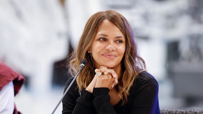 Halle Berry at a talk at the University of Illinois-Chicago on January 11, 2024.