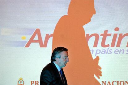 El presidente de Argentina, Néstor Kirchner, en un acto público.