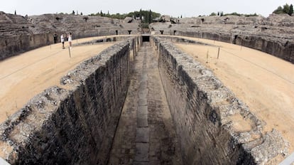 Imagen del anfiteatro de It&aacute;lica, en Santiponce.