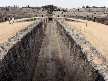 Imagen del anfiteatro de It&aacute;lica, en Santiponce.