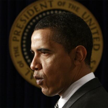 El presidente de EE UU, Barack Obama, durante su comparecencia de ayer en la Casa Blanca.