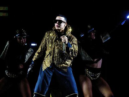 Daddy Yankee during an August 26 performance in Orlando, Florida, part of his “La Última Vuelta” world tour.
