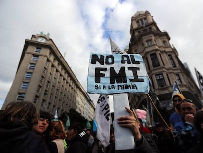 Manifestación en Buenos Aires contra la intervención del FMI, el 1 de junio pasado.