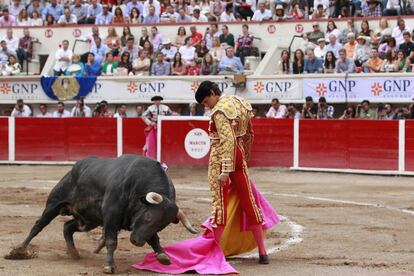 Roca Rey, en la plaza mexicana de Aguascalientes, el pasado 23 de abril.