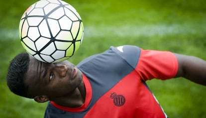 Felipe Caicedo, el viernes pasado, en la Ciudad Deportiva del Espanyol.