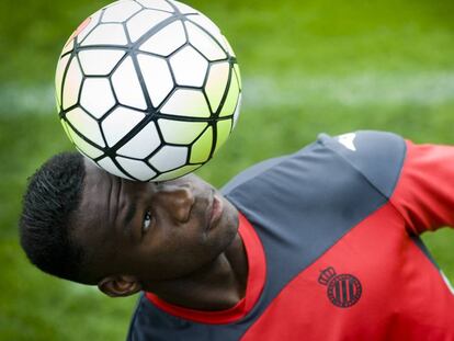 Felipe Caicedo, el viernes pasado, en la Ciudad Deportiva del Espanyol.