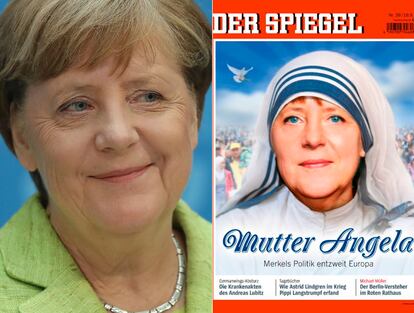 Angela Merkel, sin hijos biológicos, ha sabido trasladar lo que podría ser una narrativa que le perjudicase para convertirse popularmente en ‘la madre de Alemania’, como esta portada de ‘Der Spiegel’ en 2015.