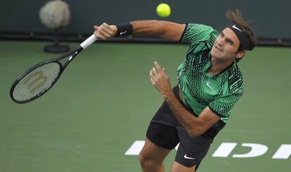 Federer durante el duelo contra Johnson